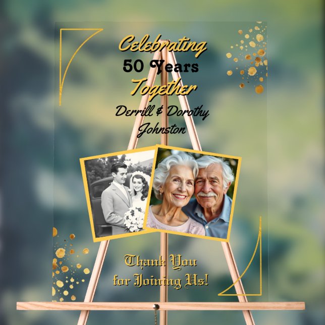 Ballons noirs et or 50e anniversaire (Neutre)