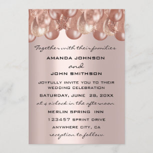 Ballons Roses modernes faire-part de mariage