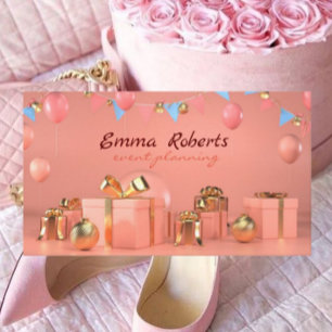 Ballons roses or Carte de visite moderne