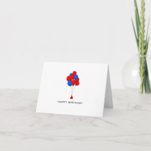 Ballons rouges et bleus - Bonne carte d'anniversai