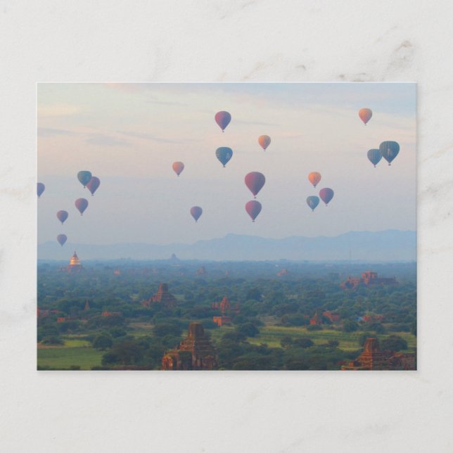 Ballons sur Bagan, Myanmar Carte postale (Devant)