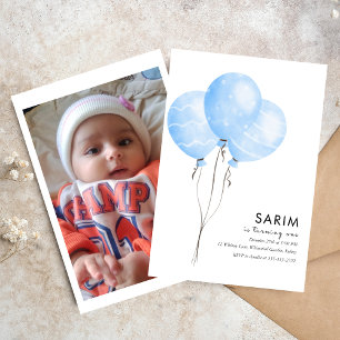 Ballons tropicaux simple invitation de premier ann