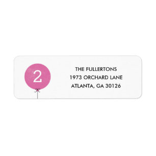 Balloon Address Label - Fuchsia