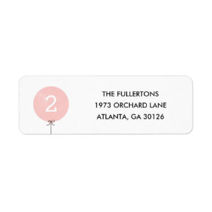 Balloon Address Label - Peach
