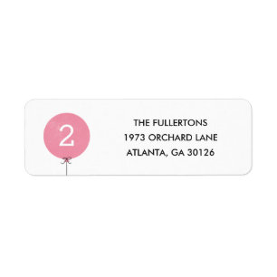 Balloon Address Label - Rose