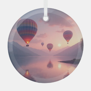 Balloon Adventure Dreams Glass Ornament