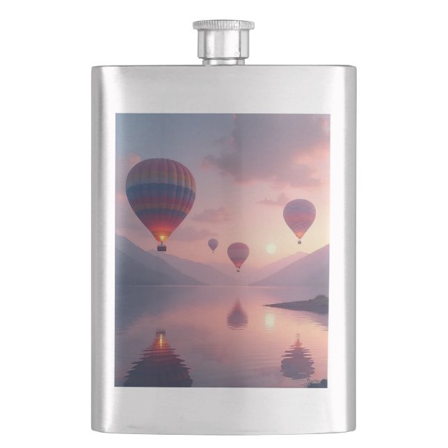 Balloon Adventure Dreams Hip Flask (Front)