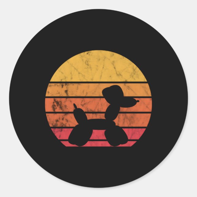 Balloon Animal Balloon Balloon Twister Classic Round Sticker (Front)