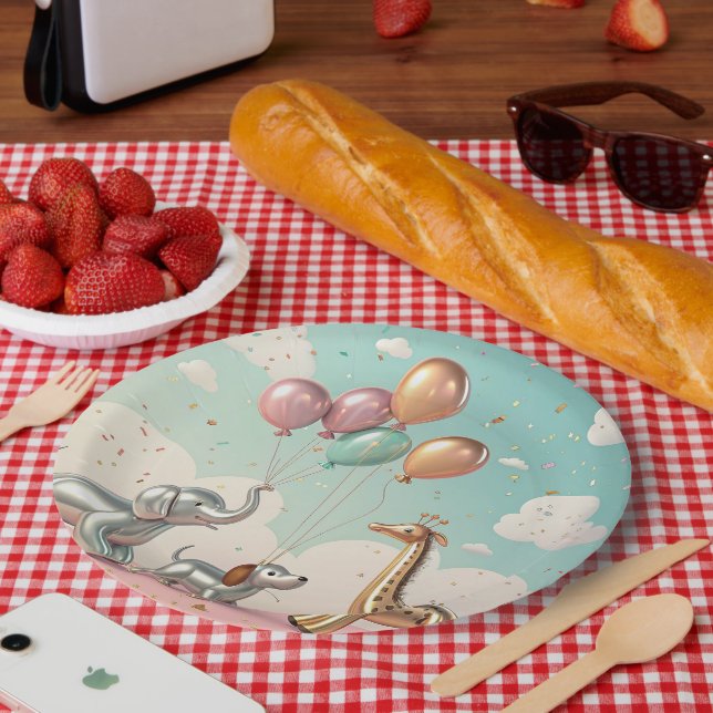 Balloon Animal Parade – Fun and Luxurious Party Ar Paper Plate (Picnic)