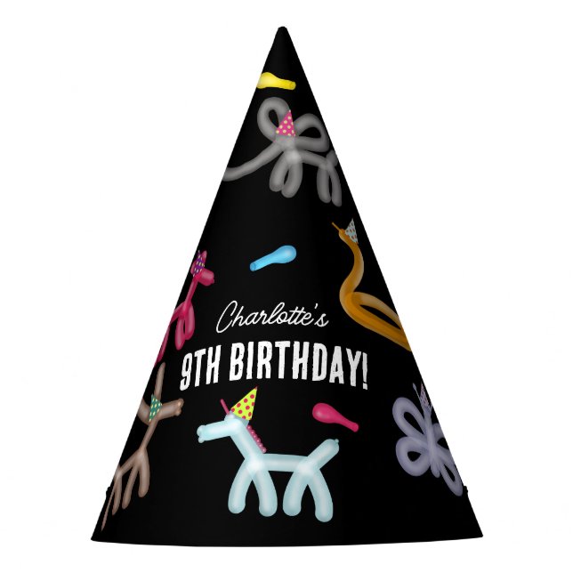 Balloon Animals Kids Birthday Party Theme Party Hat (Front)