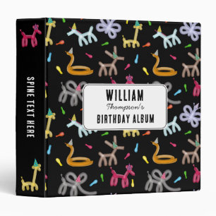 Balloon Animals Kids Party Theme Binder