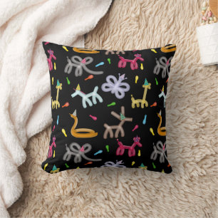 Balloon Animals Kids Party Theme Throw Pillow