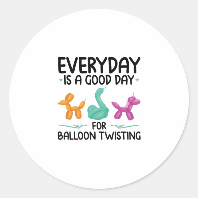 Balloon Animals | Modelling Balloons Twister Gifts Classic Round Sticker (Front)