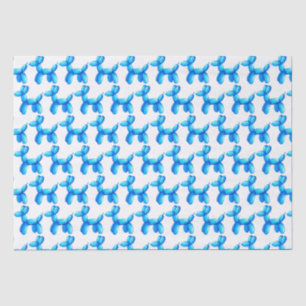 Balloon Animals Poodle Dog Blue Pattern Tissue Paper