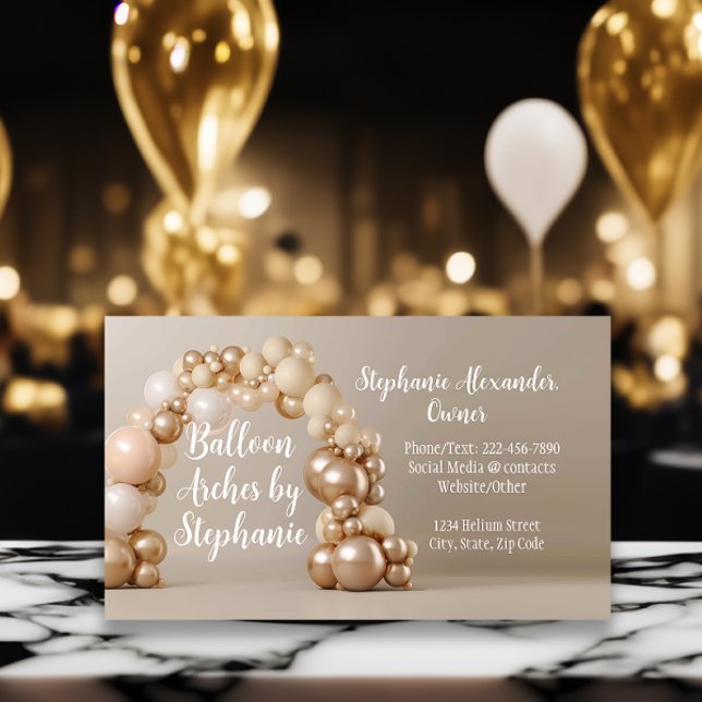 Balloon Arch Artist Party Planner Decorating  Business Card (balloon artist party planner decorator business card)