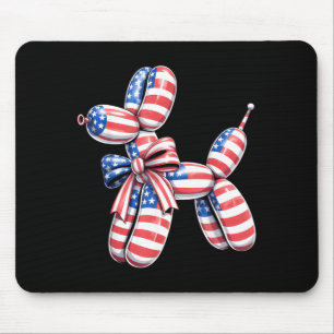 Balloon Artist American Balloon Dog USA Flag Mouse Pad