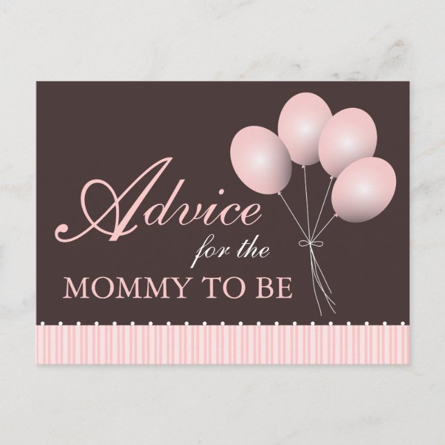 Balloon Baby Shower Advice for the Mommy to Be (Front)