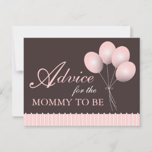 Balloon Baby Shower Advice for the Mommy to Be Card
