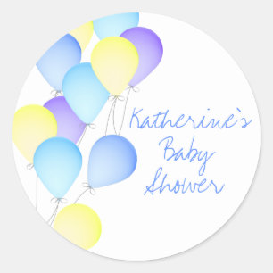 Balloon Baby Shower Classic Round Sticker