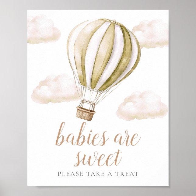 Balloon Baby Shower Sweet Favors Sign (Front)