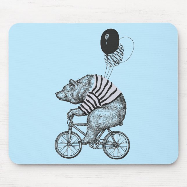 Balloon Bicycle Bear Mouse Pad (Front)