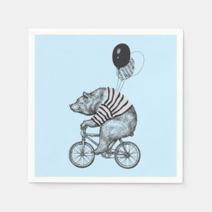 Balloon Bicycle Bear Napkin