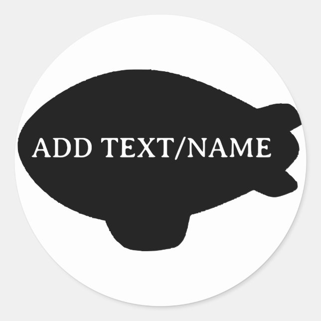 Balloon Blimp Noir Dans Ciel Bleu Autocollant Pers (Devant)