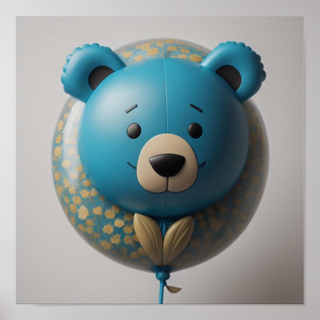 Balloon Blue Bear Poster (Front)