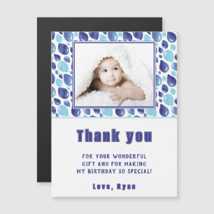 Balloon Blue Kid's Photo Birthday Merci Magnet