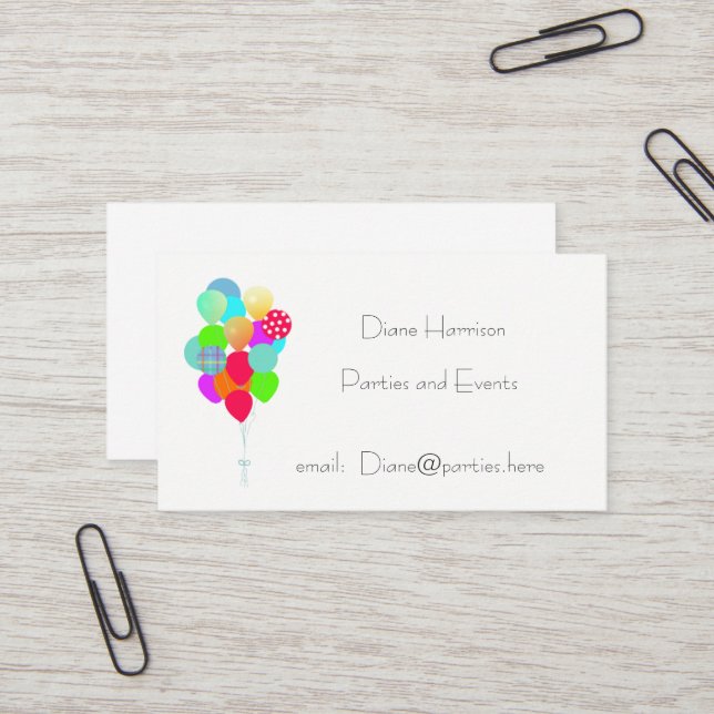 Balloon Bouquet Business Card (Front/Back In Situ)