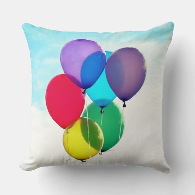 Balloon Bouquet Throw Pillow (Front)