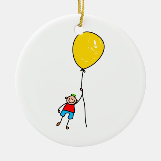 Balloon Boy Ceramic Ornament (Front)