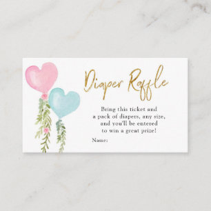Balloon Boy or Girl Gender Reveal Diaper Raffle Enclosure Card