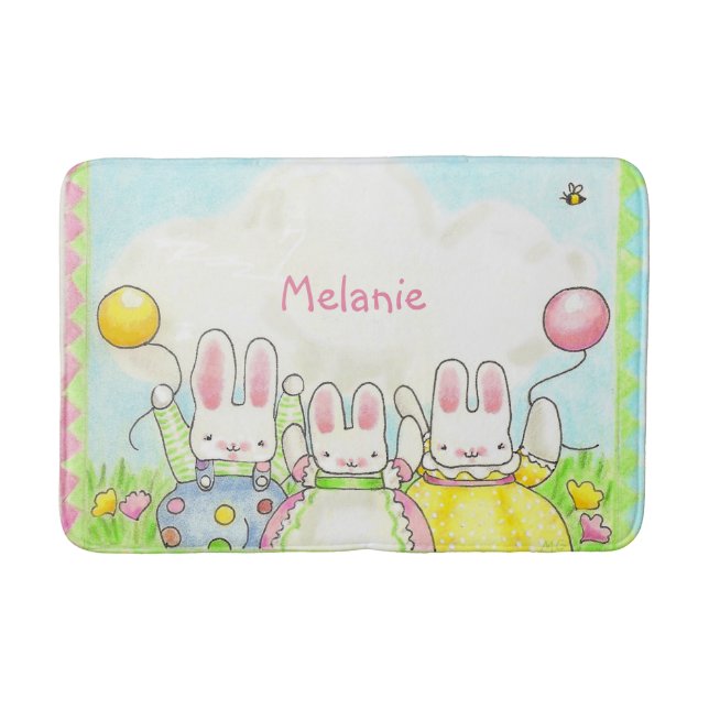 Balloon bunnies bathmat (Front)