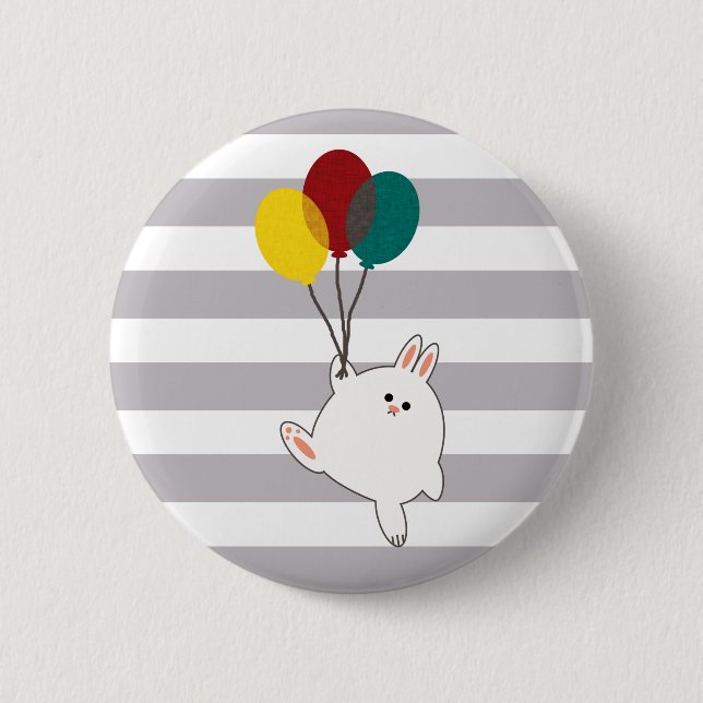 Balloon Bunny 2 Inch Round Button (Front)