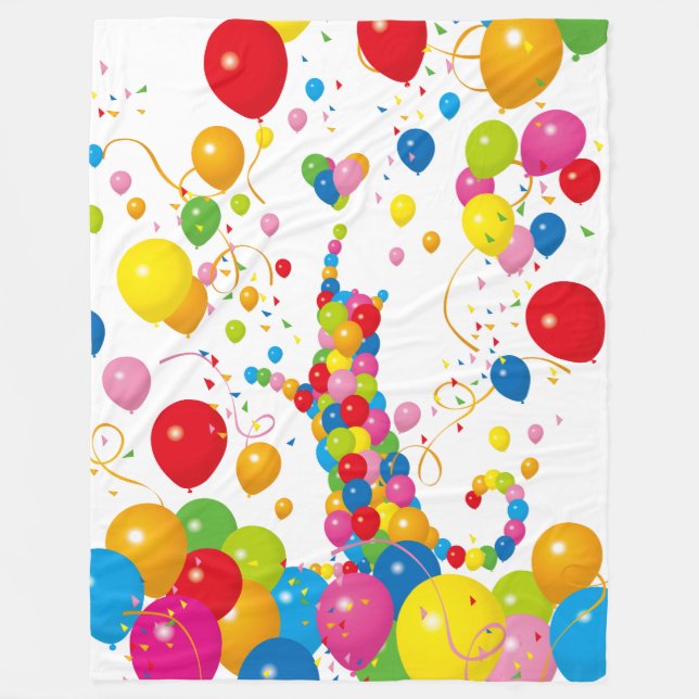 balloon cat fleece blanket (Front)