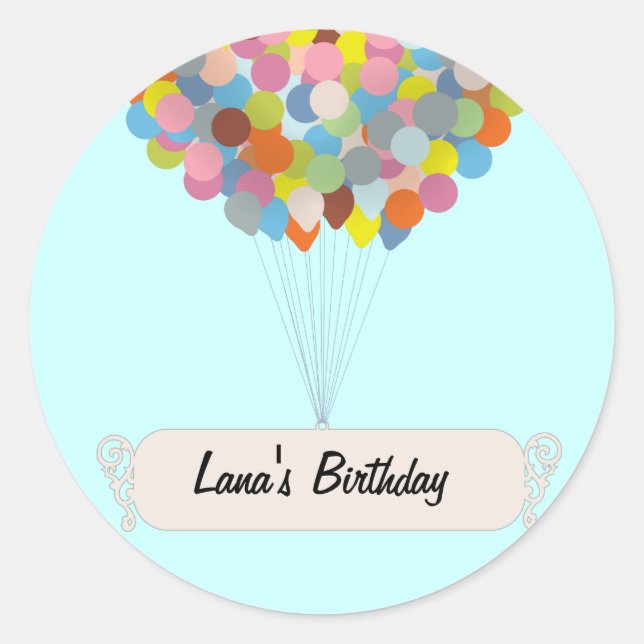 Balloon Celebration Classic Round Sticker (Front)