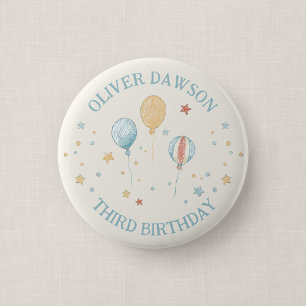 Balloon Daydream Kid's Birthday Guest Pin Badge
