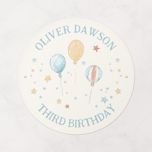 Balloon Daydream Kid's Party Personalized Sticker
