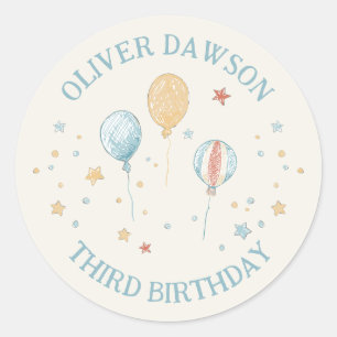 Balloon Daydream Kid's Party Personalized Sticker