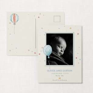 Balloon Daydream New Baby Announcement Postcard