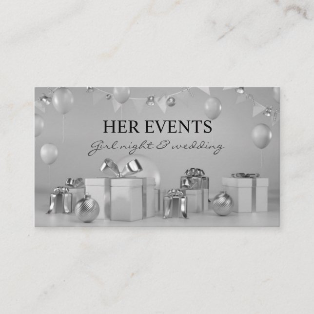 Balloon Decor Event Planner Business Card (Front)