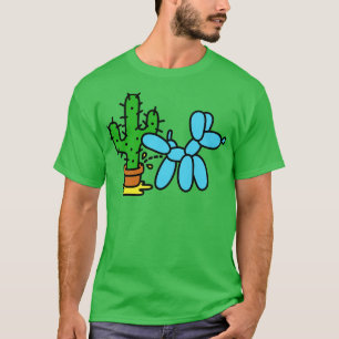 Balloon dog and cactus Balloon artist Balloon anim T-Shirt