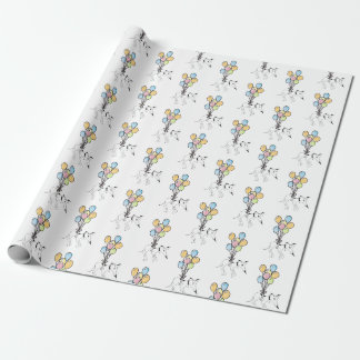 Balloon Dog Balloon Ride Birthday Wrapping Paper