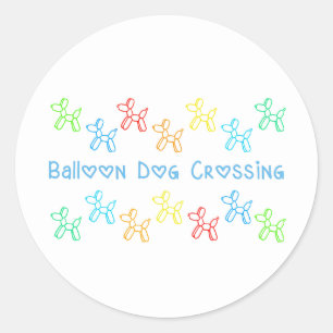 Balloon Dog Crossing Stickers (on white)