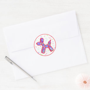 Balloon Dog Party Classic Round Sticker