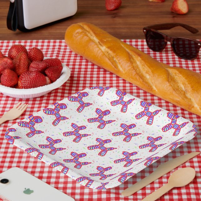 Balloon Dog Party Fun Paper Plates (Picnic)