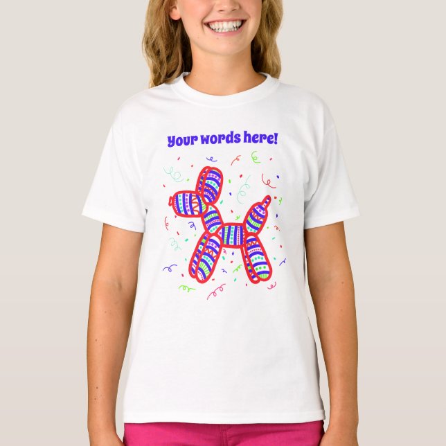 Balloon Dog Party Girls' T-Shirt (Front)