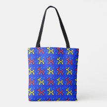 Balloon Dogs Tote in Blue, Red, Yellow and Teal