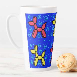 Balloon Dogs with Polka Dots and Swirls Latte Mug